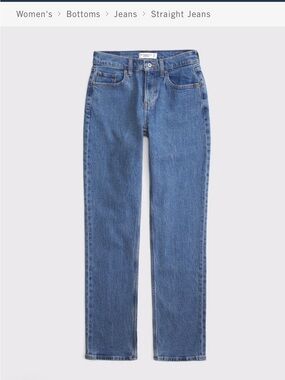 Abercrombie & Fitch Women's Straight Leg Jeans - Blue Denim